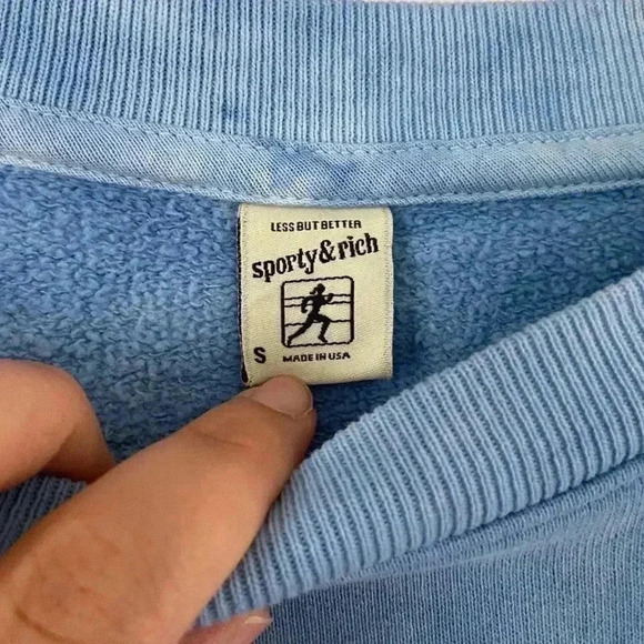 Sporty And Rich Blue Tie Dye Crewneck Side S - Picture 3 of 6